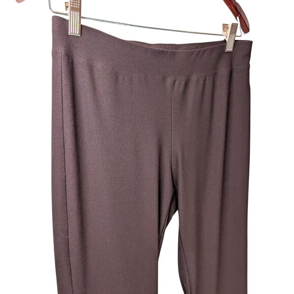 Eileen Fisher Womens Medium Straight Stretch Crepe Brown Ankle Pants Leggings - Picture 5 of 8
